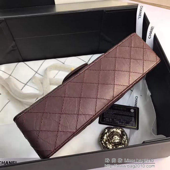 香奈兒CHANEL 225 進口大象紋胎牛皮金銀扣單肩斜挎鏈條包 DSC2035